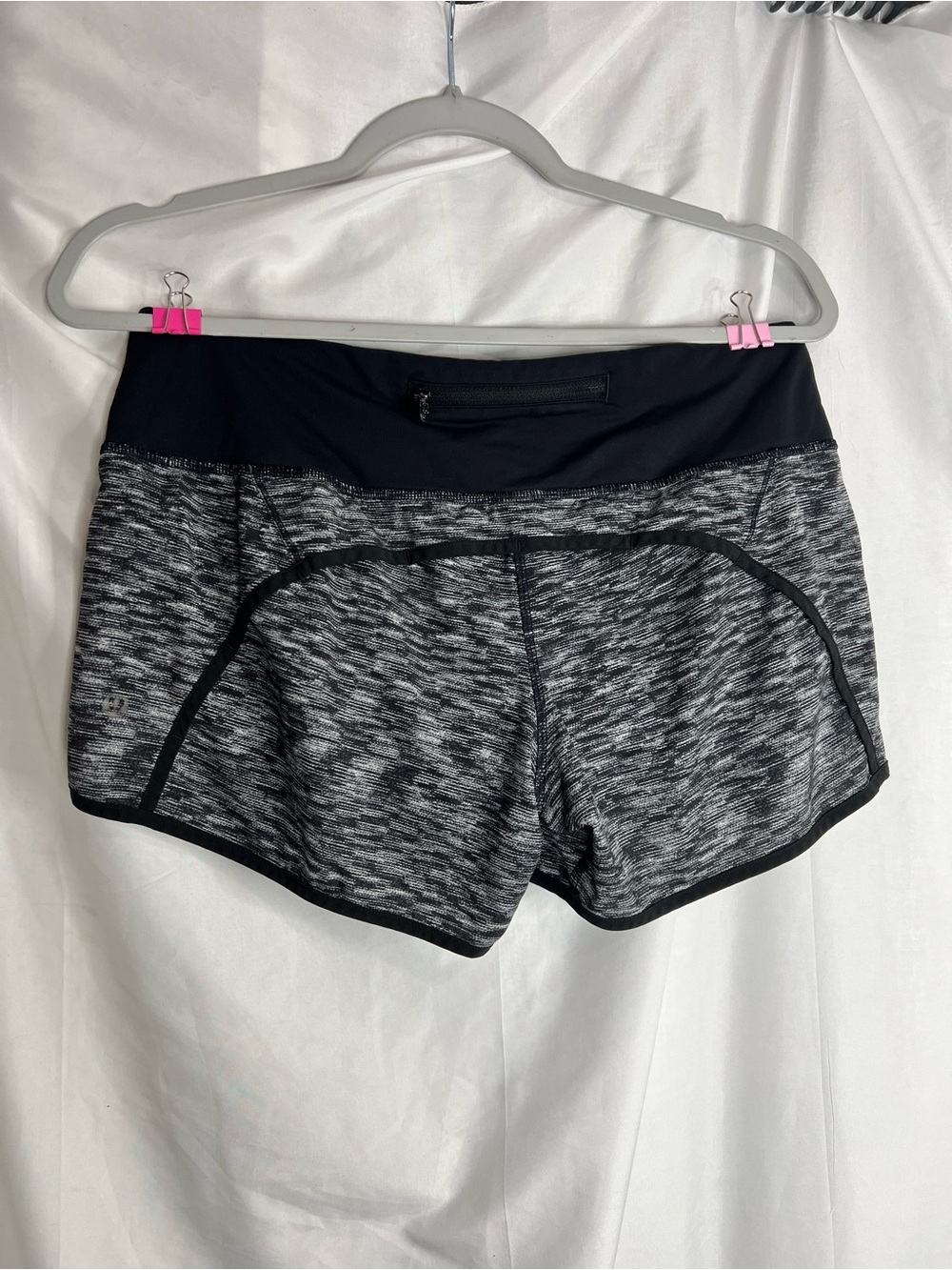 lululemon athletica Black and Gray Space-Dye Athletic Shorts